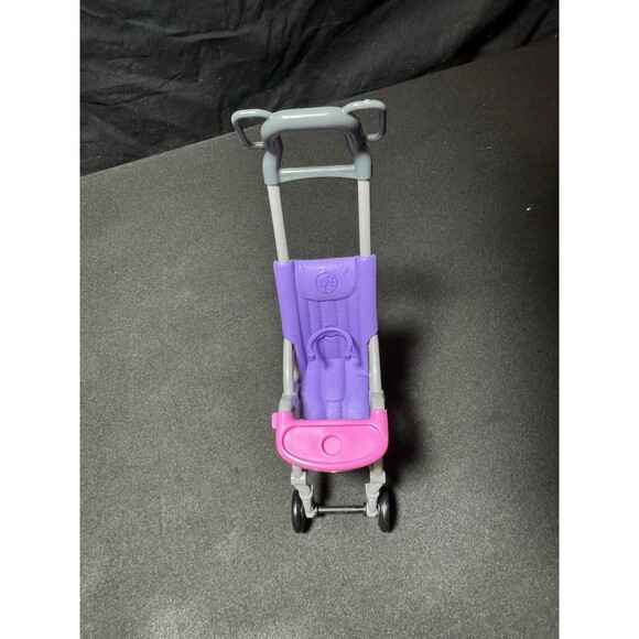 Barbie Skipper Babysitter Doll Purple Stroller Kelly Toddler Baby Carriage EUC - Picture 3 of 6